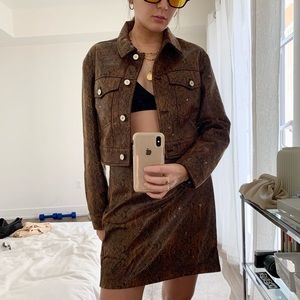 Mango Brown Snakeskin Matching Set NWOT